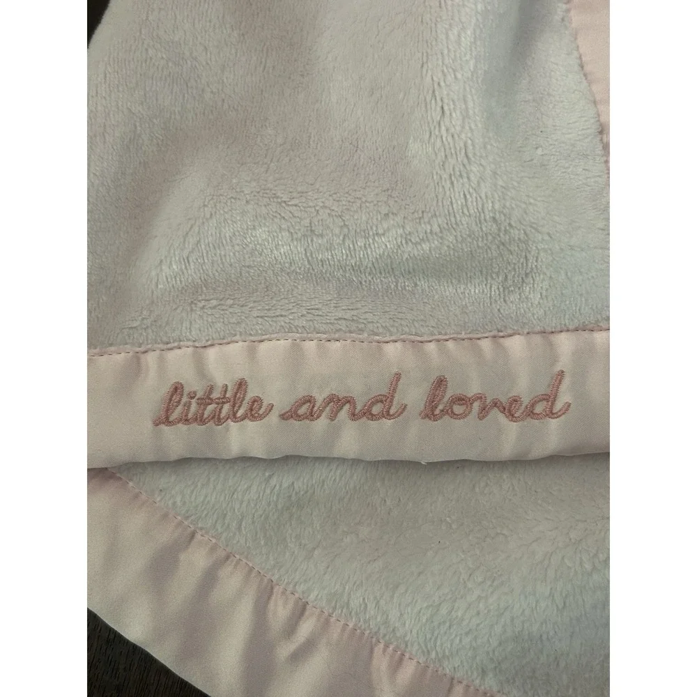 Carter's Pink Plush Baby Crib Blanket Little and Loved Satin Trim Security 40x30